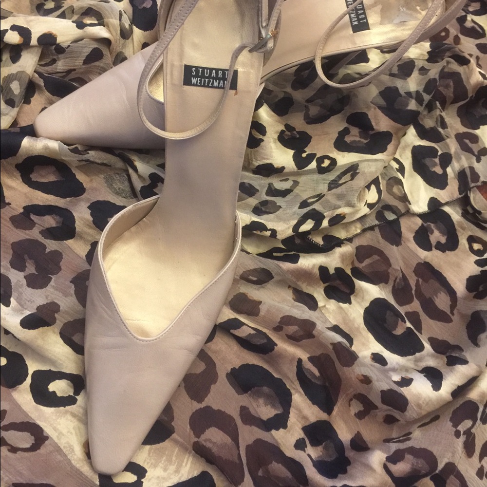 Stuart Weitzman Cream Leather Heels